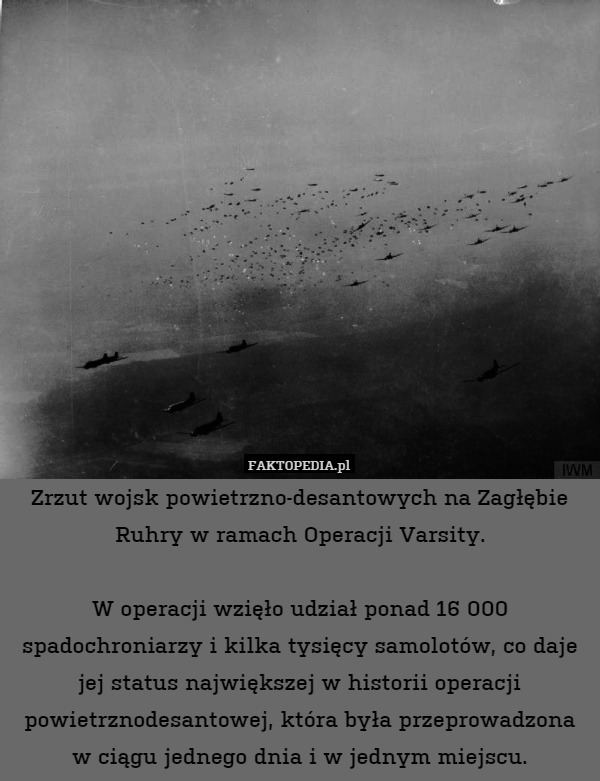 Zrzut wojsk powietrzno-desantowych na Zagłębie Ruhry w ramach Operacji Varsity.