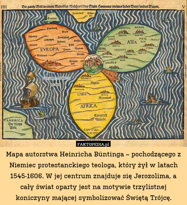 Mapa autorstwa Heinricha Büntinga – pochodzącego z Niemiec protestanckiego