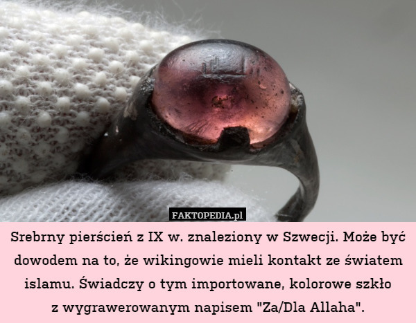 Srebrny pierścień z IX w. znaleziony w Szwecji. Może być dowodem na to,