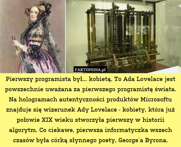 Pierwszy programista był... kobietą. To Ada Lovelace jest powszechnie uważana