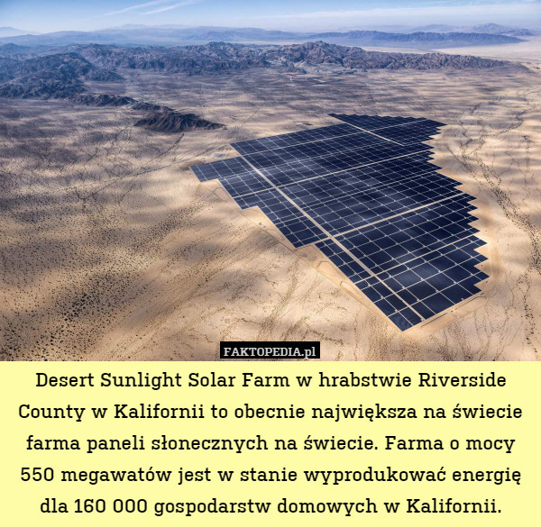 Desert Sunlight Solar Farm w hrabstwie Riverside County w Kalifornii to
