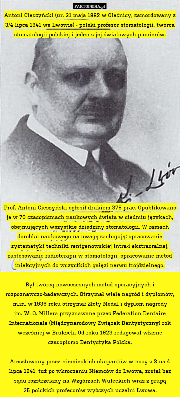 Antoni Cieszyński (ur. 31 maja 1882 w Oleśnicy, zamordowany z 3/4 lipca