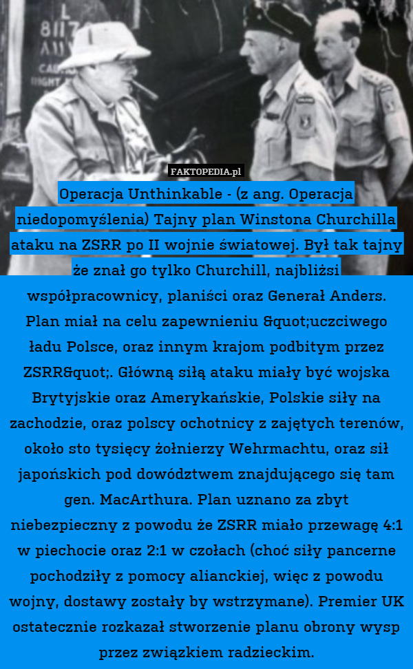 Operacja Unthinkable - (z ang. Operacja niedopomyślenia) Tajny plan Winstona