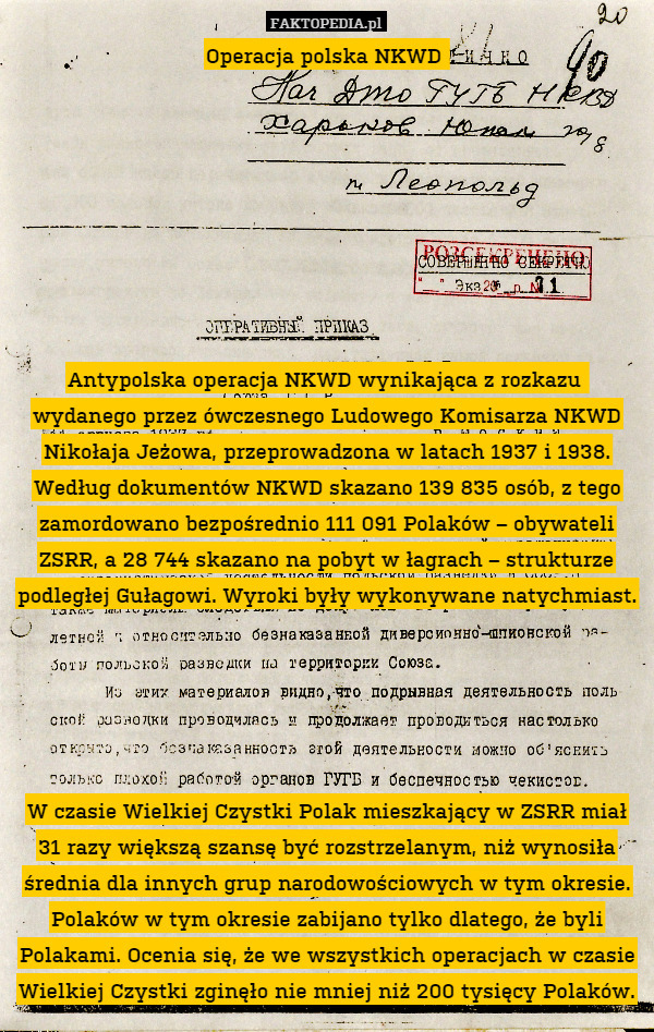 Operacja polska NKWD - mord na Polakach