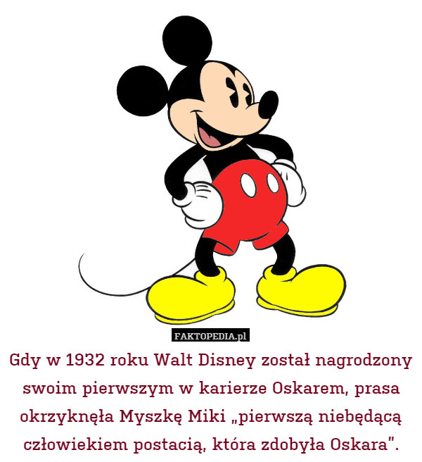 Gdy w 1932 roku Walt Disney został nagrodzony swoim pierwszym w karierze