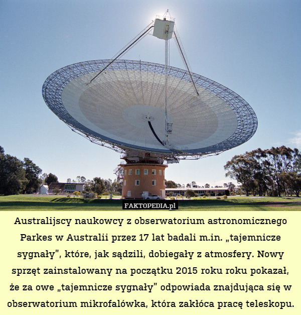 Australijscy naukowcy z obserwatorium astronomicznego Parkes w Australii