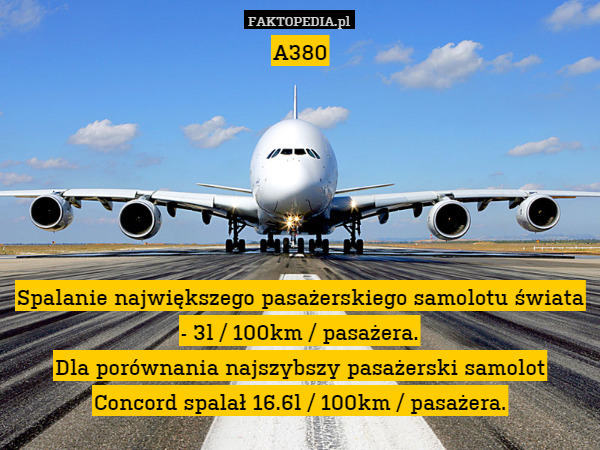 A380Spalanie najwiekszego pasażerskiego samolotu świata - 3l / 100km
