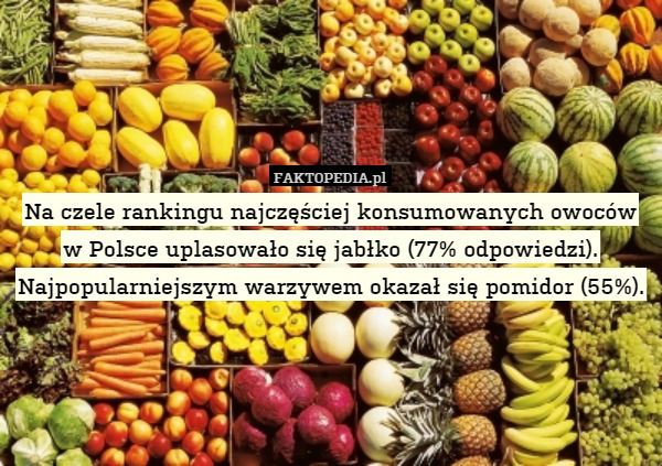 Na czele rankingu najczęściej konsumowanych owoców w Polsce uplasowało się