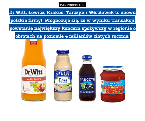 Dr Witt, Łowicz, Krakus, Tarczyn i Włocławek to znowu polskie firmy!  Prognozuje