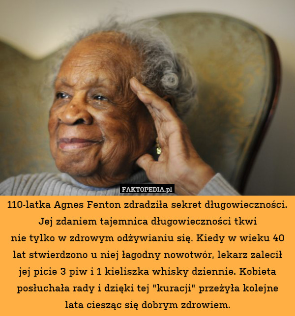 110-latka Agnes Fenton zdradziła sekret długowieczności. Jej zdaniem tajemnica