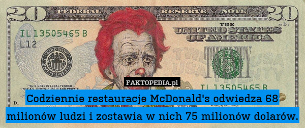Codziennie restauracje McDonald's 68 milionów ludzi i zostawia w nich