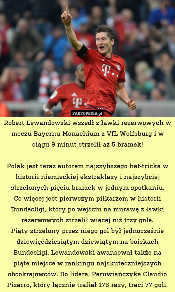 Robert Lewandowski wszedł z ławki rezerwowych w meczu Bayernu Monachium