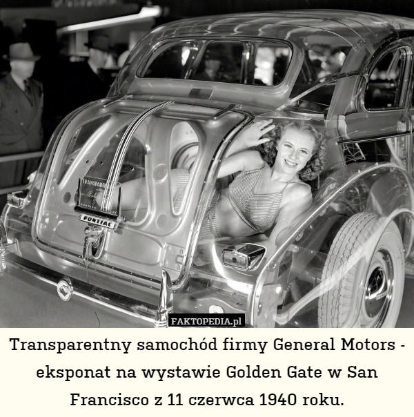 Transparentny samochód firmy General Motors - eksponat na wystawie Golden
