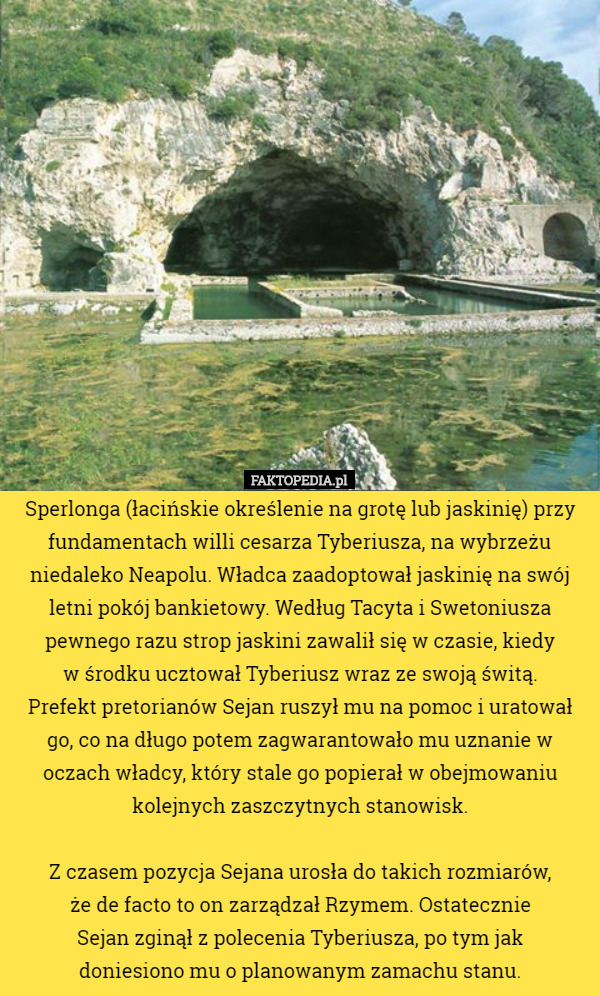 Sperlonga (łacińskie określenie na grotę lub jaskinię) przy fundamentach...