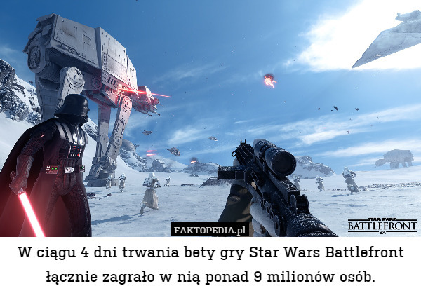 W ciągu 4 dni trwania bety gry Star Wars Battlefront łącznie zagrało w nią