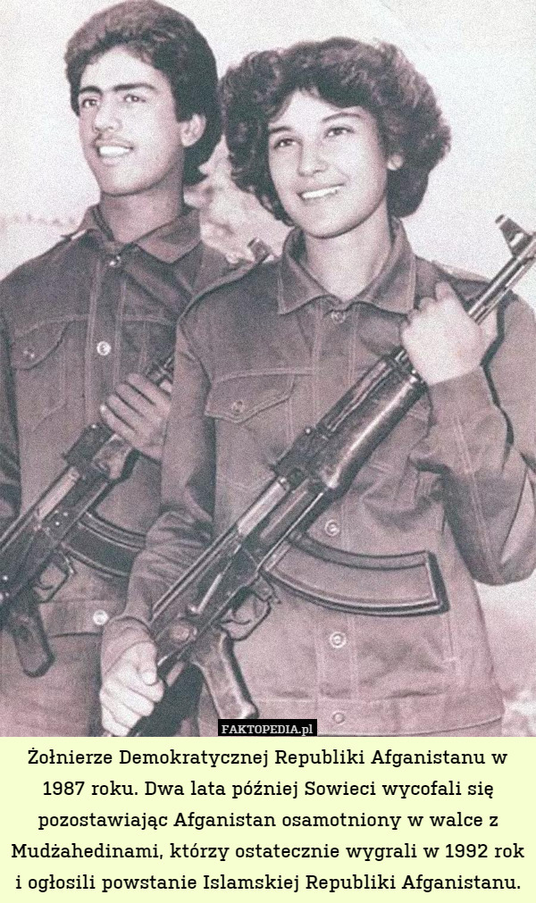 Żołnierze Demokratycznej Republiki Afganistanu w 1987 roku. Dwa lata później