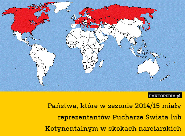 Państwa, które w sezonie 2014/15 miały reprezentantów Pucharze Świata lub