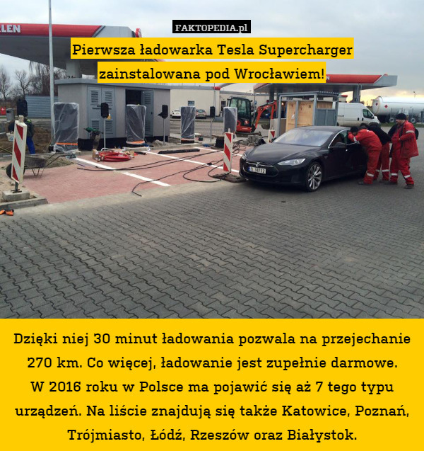 Pierwsza ładowarka Tesla Supercharger zainstalowana pod Wrocławiem!