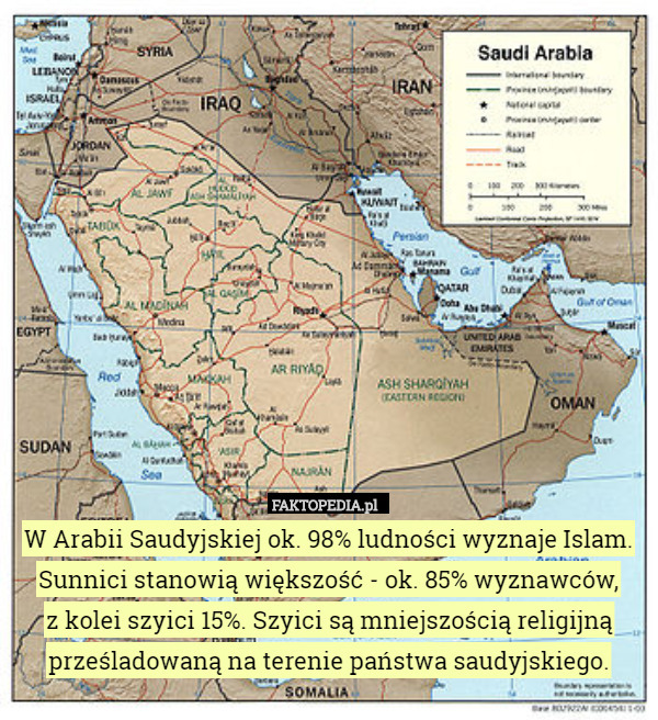 W Arabii Saudyjskiej ok. 98% ludności wyznaje Islam. Sunnici stanowią większość...