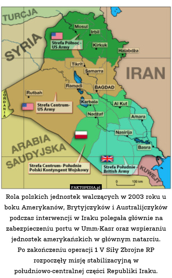 Rola polskich jednostek walczących w 2003 roku u boku Amerykanów, Brytyjczyków
