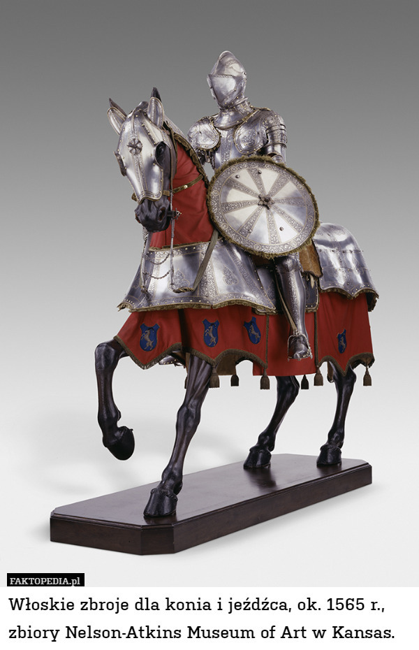 Włoskie zbroje dla konia i jeźdźca, ok. 1565 r., zbiory Nelson-Atkins Museum