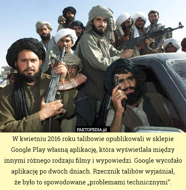 W kwietniu 2016 roku talibowie opublikowali w sklepie Google Play własną...
