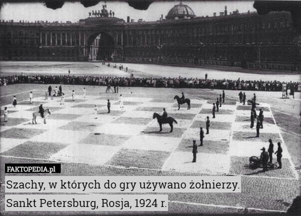 Szachy, w których do gry używano żołnierzy.  Sankt Petersburg, Rosja, 1924