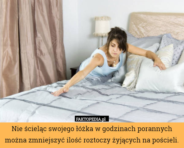 Nie ścieląc swojego łóżka w godzinach porannych można zmniejszyć ilość roztoczy