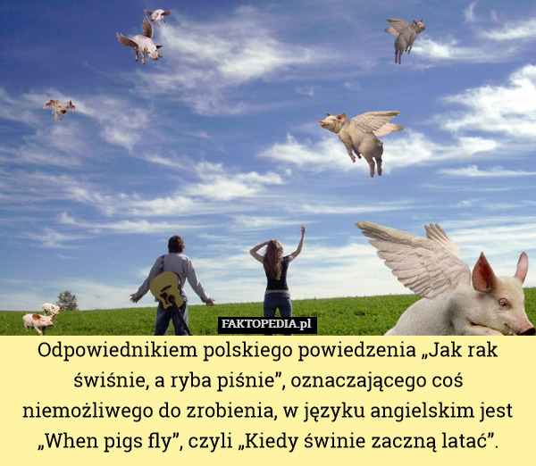 Odpowiednikiem polskiego powiedzenia „Jak rak świśnie, a ryba piśnie”, oznaczającego