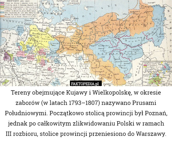 Tereny obejmujące Kujawy i Wielkopolskę, w okresie zaborów (w latach 1793–1807)