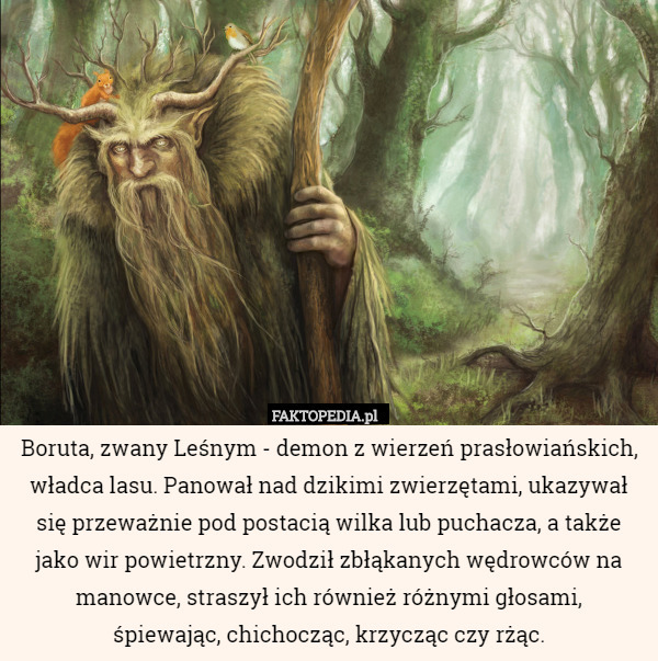 Boruta, zwany Leśnym - demon z wierzeń prasłowiańskich, władca lasu. Panował