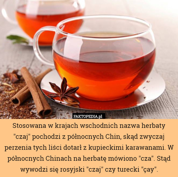 Stosowana w krajach wschodnich nazwa herbaty "czaj" pochodzi z