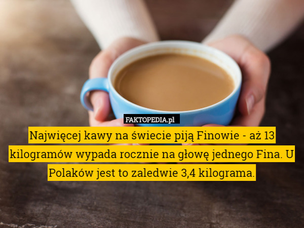 Najwięcej kawy na świecie piją Finowie - aż 13 kilogramów wypada rocznie