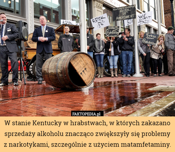 W stanie Kentucky w hrabstwach, w których zakazano sprzedaży alkoholu znacząco