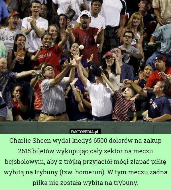 Charlie Sheen wydał kiedyś 6500 dolarów na zakup 2615 biletów wykupując
