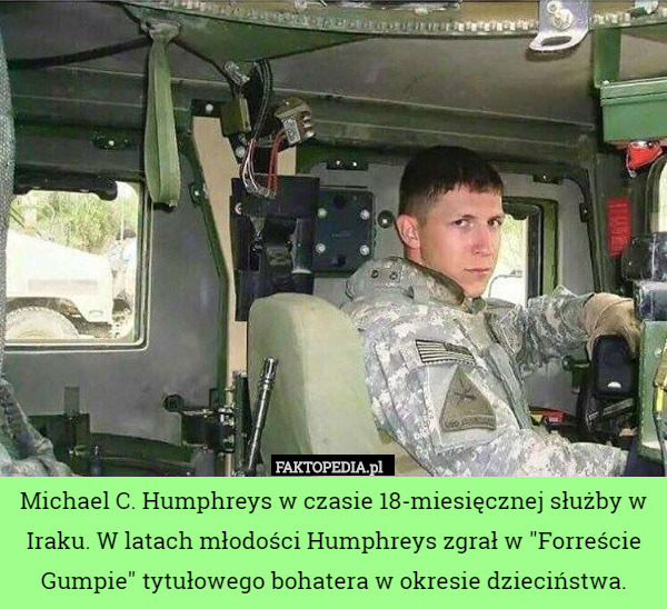 Michael C. Humphreys w czasie 18-miesięcznej służby w Iraku. W latach młodości