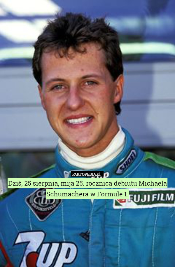 Dziś, 25 sierpnia, mija 25. rocznica debiutu Michaela Schumachera w Formule