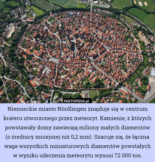 Niemieckie miasto Nördlingen znajduje się w centrum krateru utworzonego