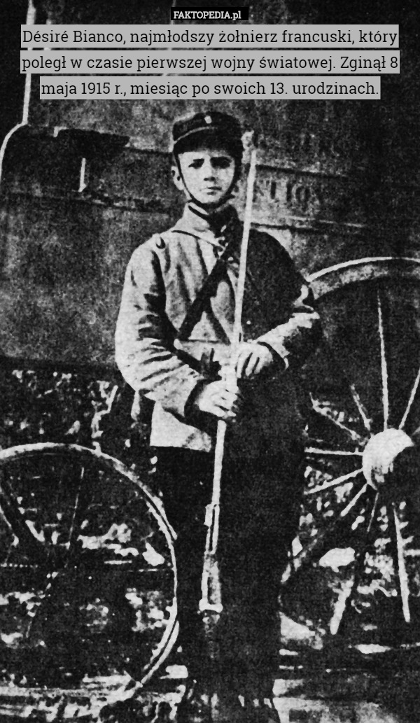 Désiré Bianco, najmłodszy żołnierz francuski, który poległ w czasie pierwszej