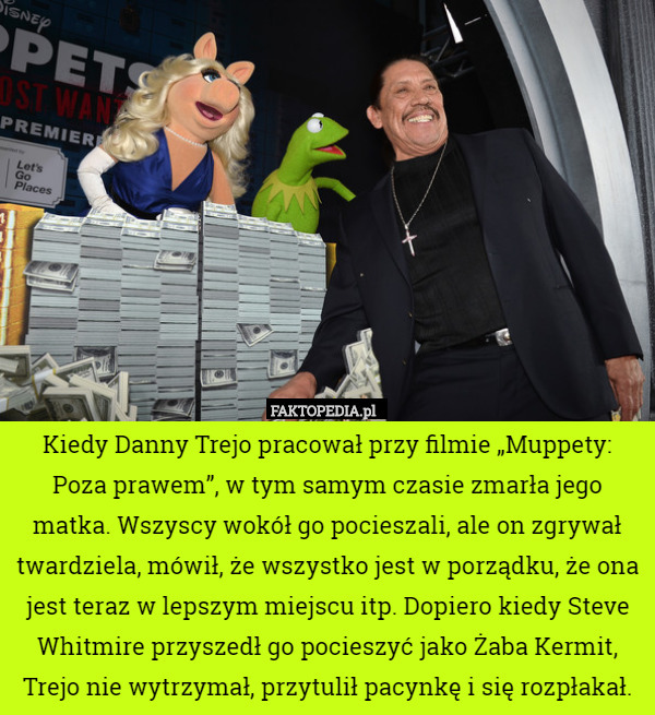 Kiedy Danny Trejo pracował przy filmie „Muppety: Poza prawem”, w tym samym
