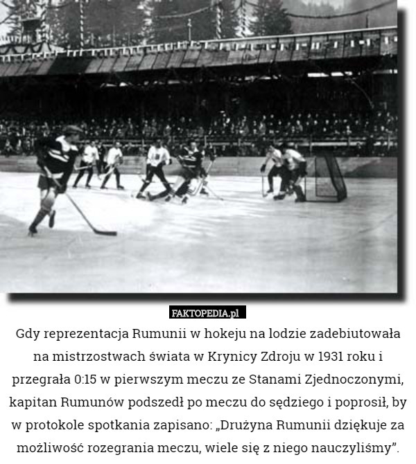 Gdy reprezentacja Rumunii w hokeju na lodzie zadebiutowała na mistrzostwach