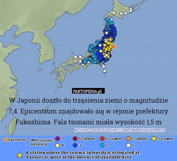 W Japonii doszło do trzęsienia ziemi o magnitudzie 7,4. Epicentrum znajdowało