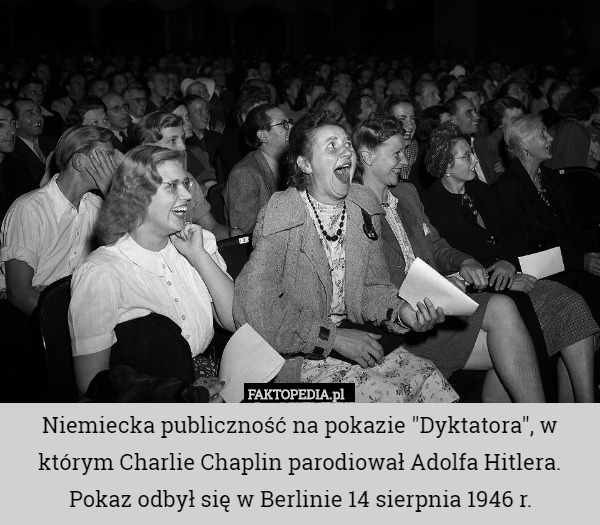 Niemiecka publiczność na pokazie "Dyktatora", w którym Charlie