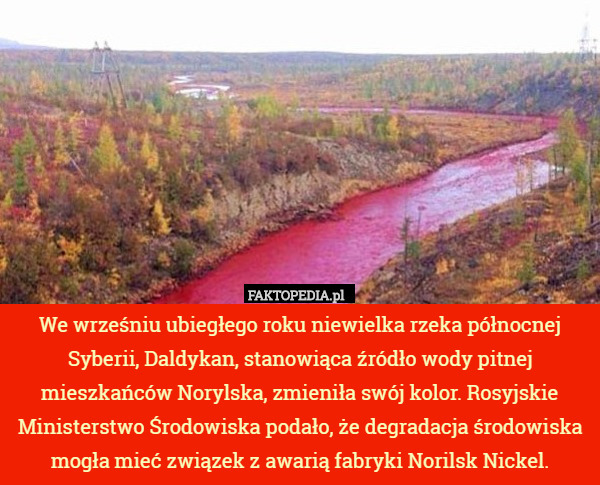 We wrześniu ubiegłego roku niewielka rzeka północnej Syberii- Daldykan stanowiąca