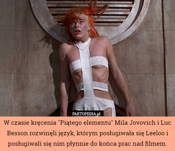 W czasie kręcenia "Piątego elementu" Mila Jovovich i Luc Besson