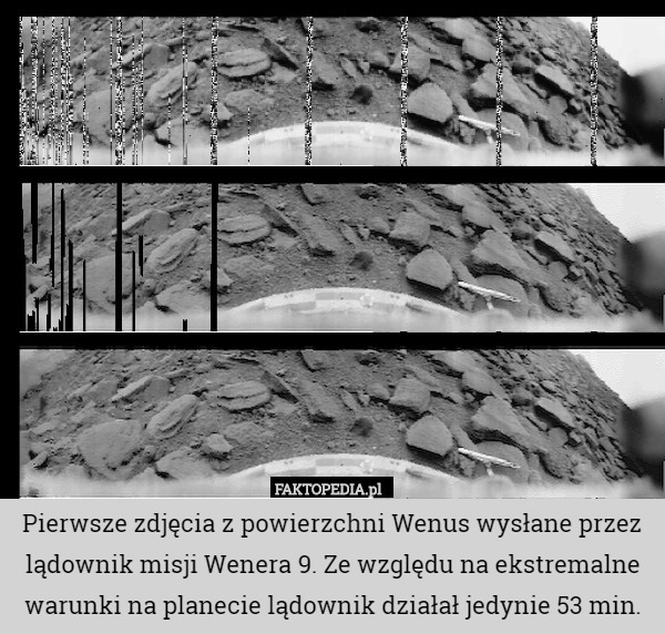 Pierwsze zdjęcia z powierzchni Wenus wysłane przez lądownik misji Wenera