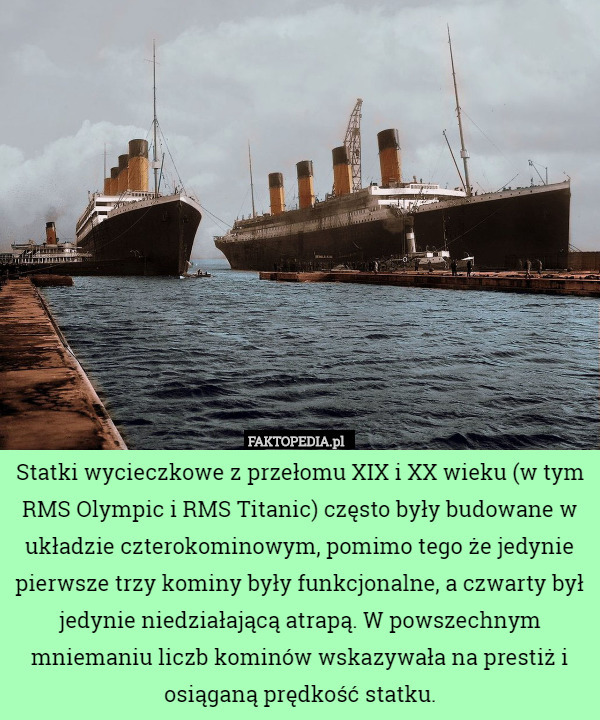 Statki wycieczkowe z przełomu XIX i XX wieku (w tym RMS Olympic i RMS Titanic)