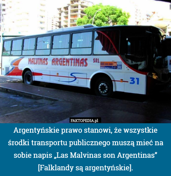 Argentyńskie prawo stanowi, że wszystkie środki transportu publicznego muszą