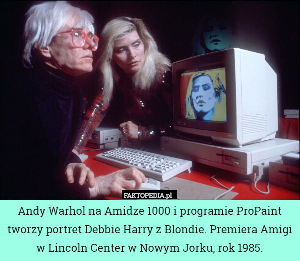 Andy Warhol na Amidze 1000 i programie ProPaint tworzy portret Debbie Harry