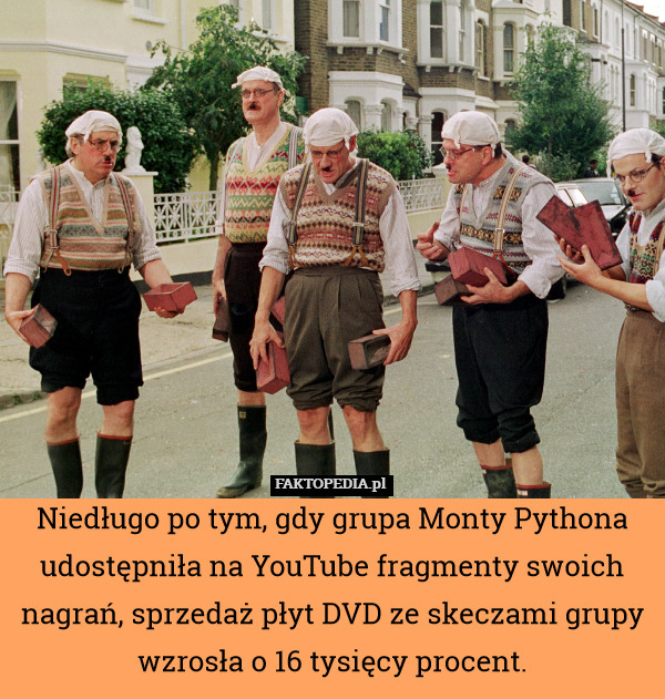 Niedługo po tym, gdy grupa Monty Pythona udostępniła na YouTube fragmenty